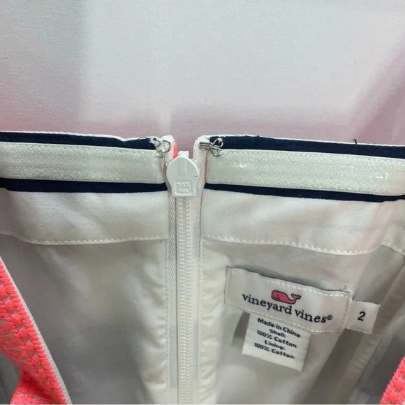 Vineyard Vines Nautical Navy Blue White Striped Embroidered Trim Dress - Picture 5 of 12